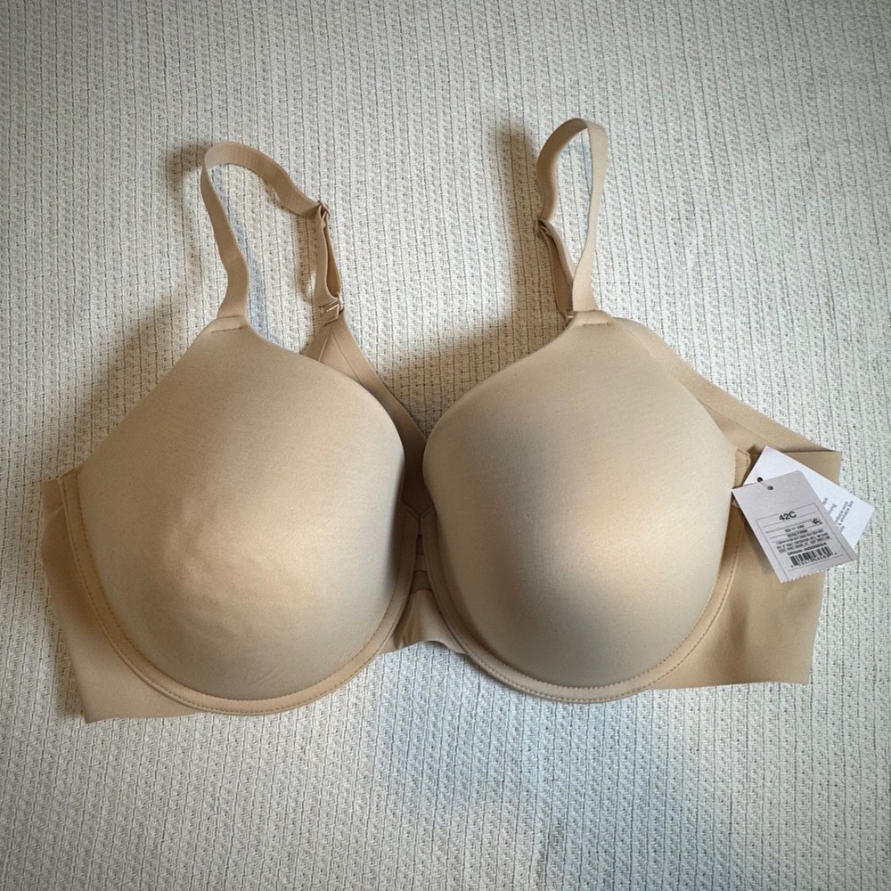 Auden Womens T-Shirt Bra Beige Underwire Padded Smooth 42C 023111392